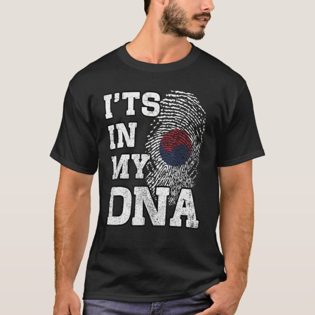 It's In My DNA South Korean Fingerprint Proud Kore T-Shirt (Front)
