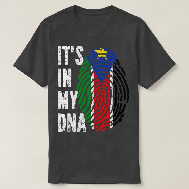 ITS IN MY DNA South Sudan Flag Men Women Kids T-Shirt (Design Front)