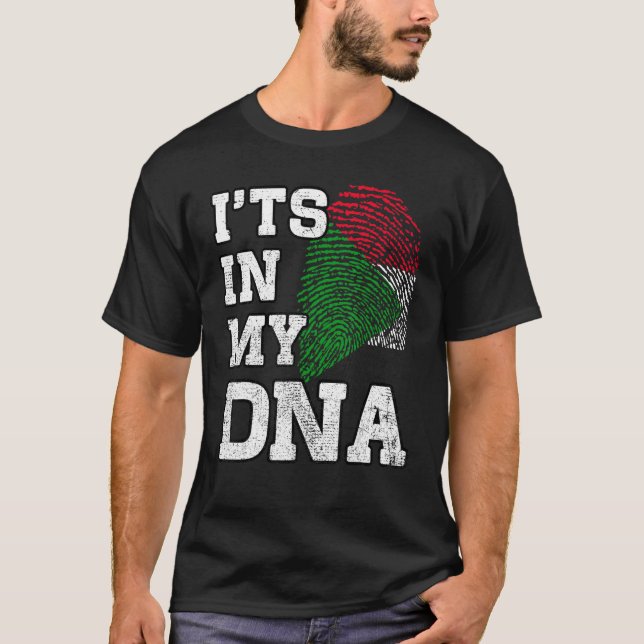 It's In My DNA Sudanese Fingerprint Proud Sudan Fl T-Shirt (Front)