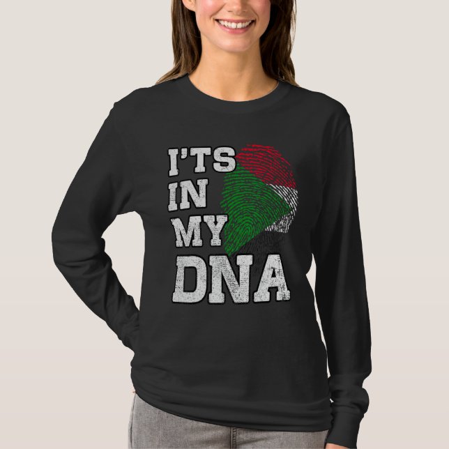 It's In My DNA Sudanese Fingerprint Proud Sudan Fl T-Shirt (Front)