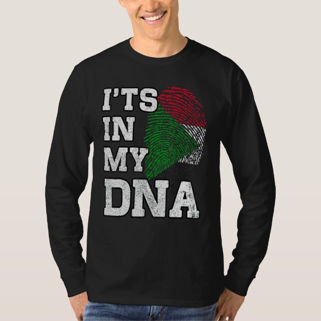 It's In My DNA Sudanese Fingerprint Proud Sudan Fl T-Shirt (Front)