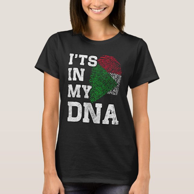 It's In My DNA Sudanese Fingerprint Proud Sudan Fl T-Shirt (Front)
