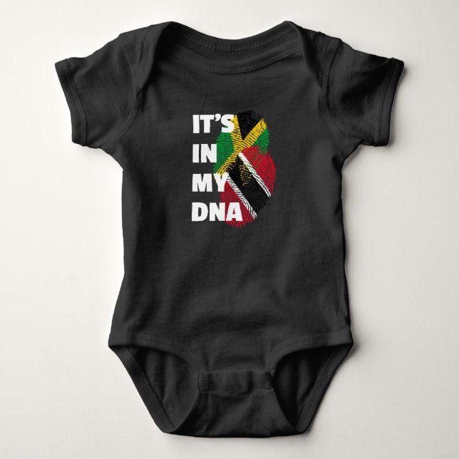 It's In My DNA - Trinidad & Jamaica Fingerprint Baby Bodysuit (Front)