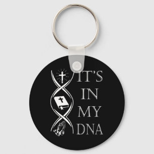 Its In My Dna Trust God Jesus Christian Faith Men Key Ring