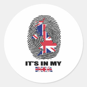 It's In My DNA UK Patriotic United Kingdom British Classic Round Sticker