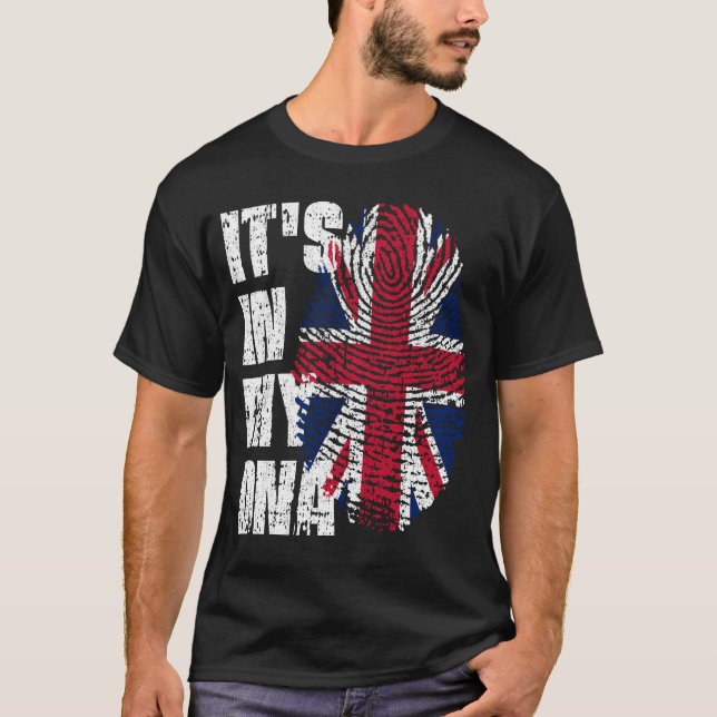 IT'S IN MY DNA United Kingdom Flag Boy Girl Gift T-Shirt (Front)