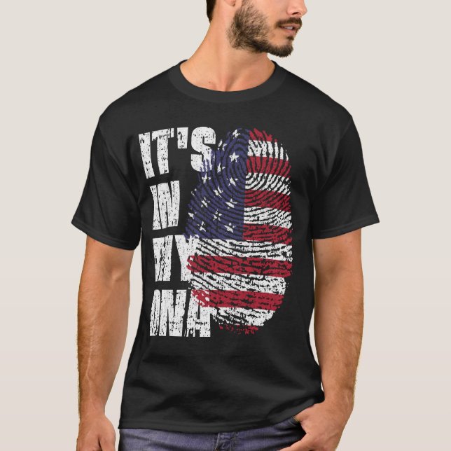 IT'S IN MY DNA United States Flag Boy Girl Gift T-Shirt (Front)