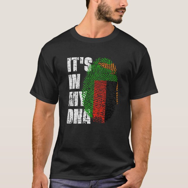 IT's IN MY DNA Zambia Flag Zambian T-Shirt (Front)