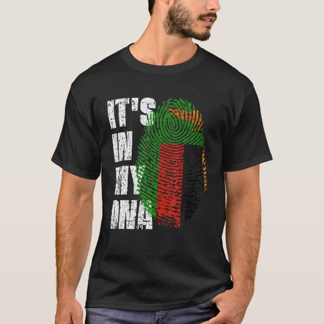 IT's IN MY DNA Zambia Flag Zambian T-Shirt (Front)