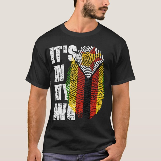 IT'S IN MY DNA Zimbabwe Flag Boy Girl Gift T-Shirt (Front)