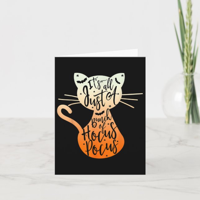 Its Just A Bunch Of Hocuss Pocus Halloween Cat Lov Card (Front)