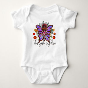 It's Just A Phase Butterfly Cute Funny Quote Baby Bodysuit
