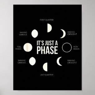 It's Just A Phase Lunar Phases New Moon Earth Hemi Poster