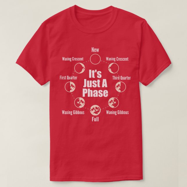 Its Just A Phase Moon Phase Space Science Astronom T-Shirt (Design Front)
