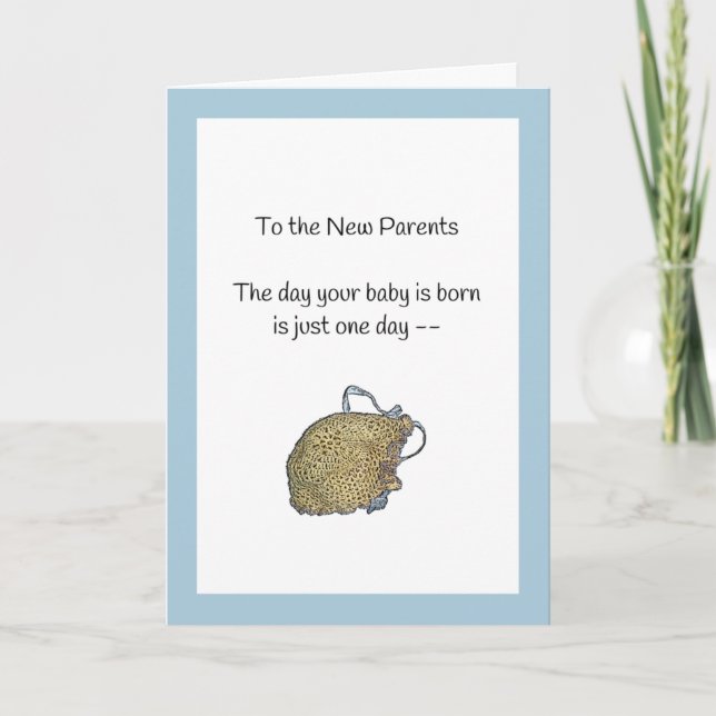 It's Just One Day...New Baby Boy Card (Front)