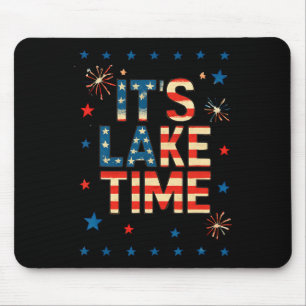It's Lake Time 4th Of July American Flag Summer Va Mouse Pad