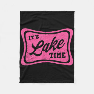 Its Lake Time, Retro Lake Life, Summer Lake Days V Fleece Blanket