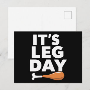 It's Leg Day Funny Turkey Thanksgiving Postcard