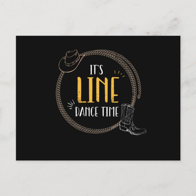 Its Line Dance Time Line Dancing Postcard (Front)