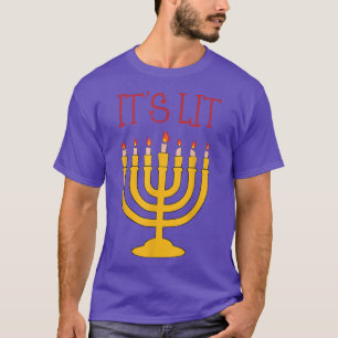 It's Lit Menorah Hanukkah Chanukah  T-Shirt