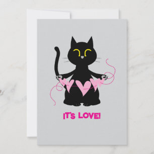 IT'S LOVE! - Funny Black Cat Greeting Card