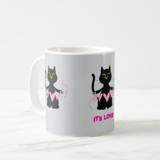 IT'S LOVE! Funny Black Cat Mug