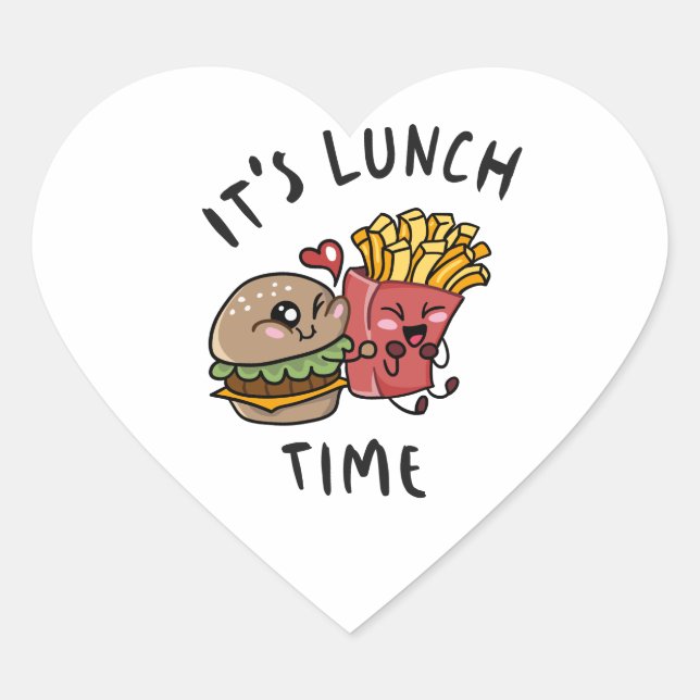 It's Lunch Time Heart Sticker (Front)