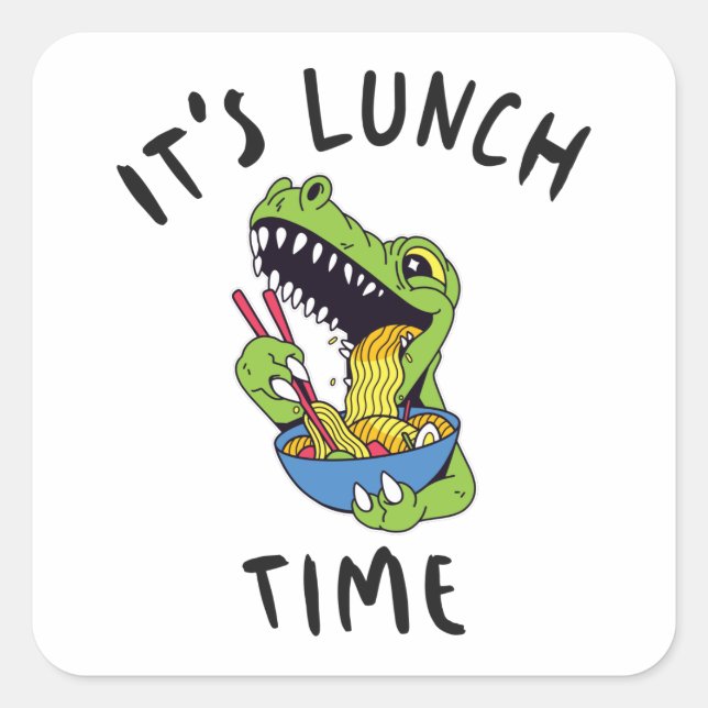 It's lunch time square sticker (Front)