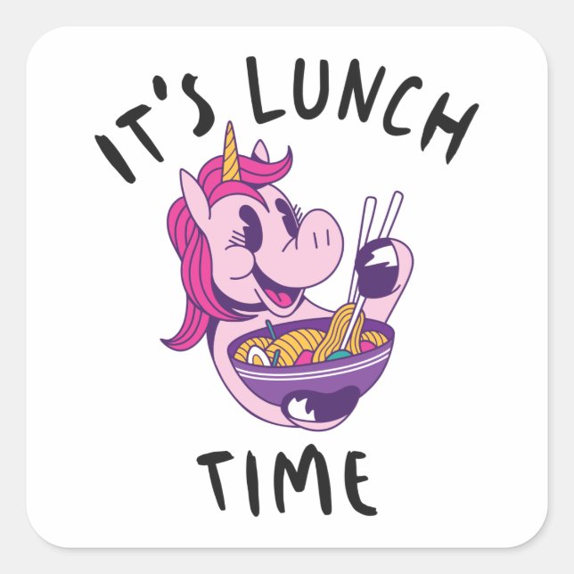 It's Lunch Time Square Sticker (Front)