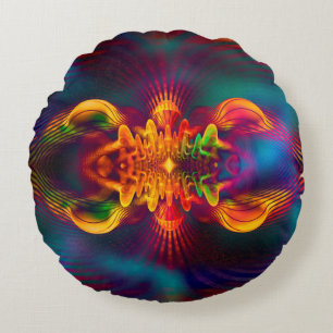 IT'S MAGIC Apopphysis Fractal II + your idea Round Cushion