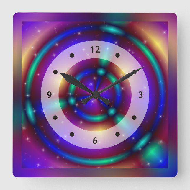 IT'S MAGIC Apopphysis Fractal + your idea Square Wall Clock (Front)