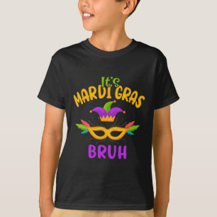 It's Mardi Gras Bruh Carnival Party Mask Kids Men T-Shirt