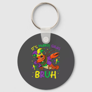 Its Mardi Gras Bruh Crayfish Dab Jester Beads Boys Key Ring