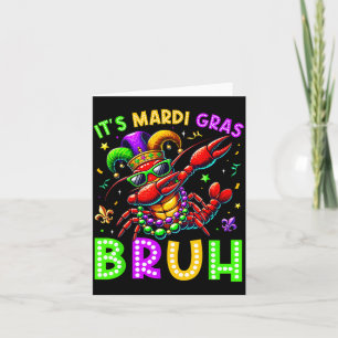 It's Mardi Gras Bruh Dabbing Crawfish Carnival Boy Card