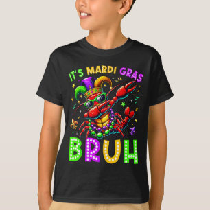 It's Mardi Gras Bruh Dabbing Crawfish Carnival Boy T-Shirt