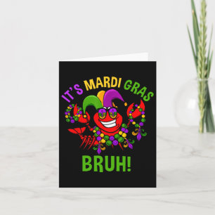 It's Mardi Gras Bruh Dabbing Crawfish Carnival Kid Card