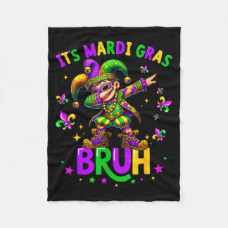 It's Mardi Gras Bruh Dabbing Leprechaun Jester New Fleece Blanket