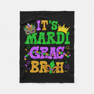 It's Mardi Gras Bruh Funny Mardi Gras Teens Boys K Fleece Blanket