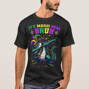 It's Mardi Gras Bruh Marigator Alligator Mardi Gra T-Shirt