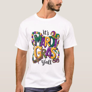 It's Mardi Gras Colourful Bead Design T-Shirt
