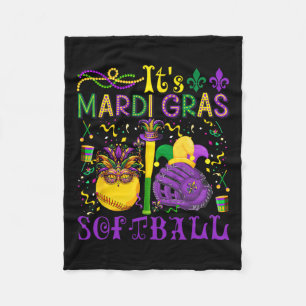 It's Mardi Gras Softll Player Team Costume Masked Fleece Blanket