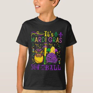 It's Mardi Gras Softll Player Team Costume Masked T-Shirt