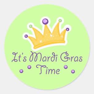 It's Mardi Gras Time Classic Round Sticker