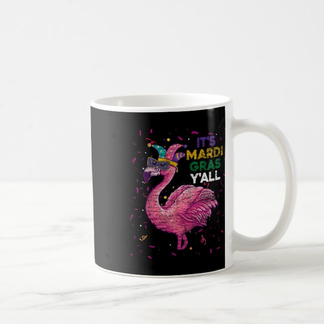 Its Mardi Gras Yall Flamingo  Coffee Mug (Right)