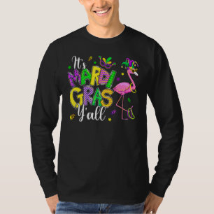 It's Mardi Gras Y'all Funny Flamingo Jester Hat Ma T-Shirt