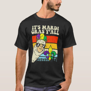 Its Mardi Gras Yall Jester Llama Alpaca Men Women T-Shirt