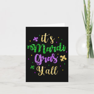 Its Mardi Gras Yall Mardi Gras Party Mask Costume Card