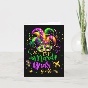 Its mardi gras yall mardi gras party mask costume card