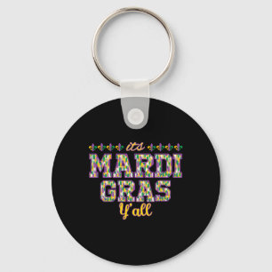 Its Mardi Gras Yall Mardi Gras Party Mask Costume Key Ring