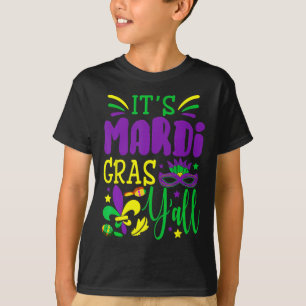 Its Mardi Gras Yall Mardi Gras Party Mask Costume  T-Shirt